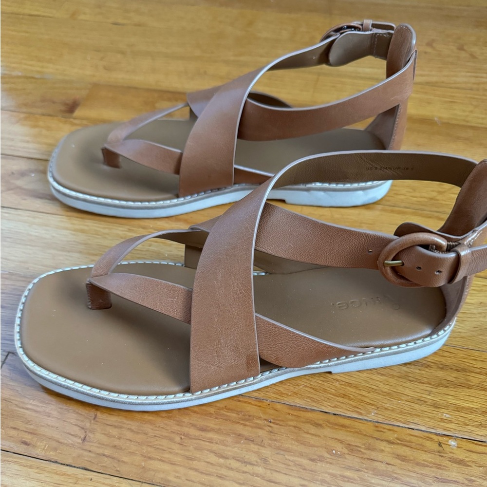 Vince brown leather strappy sandals